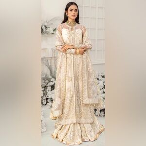 Pakistani white salwar kameez Anarkali dress designer